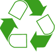 Rotating recycling symbol